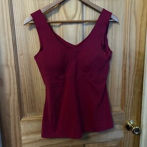 Knix V-Neck Sleeveless Shell Top in Burgundy XL
